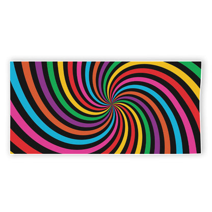 Rainbow Psychedelic Swirl Print Beach Towel