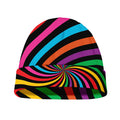 Rainbow Psychedelic Swirl Print Beanie