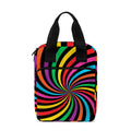 Rainbow Psychedelic Swirl Print Bible Tote Bag