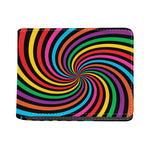 Rainbow Psychedelic Swirl Print Bifold Wallet