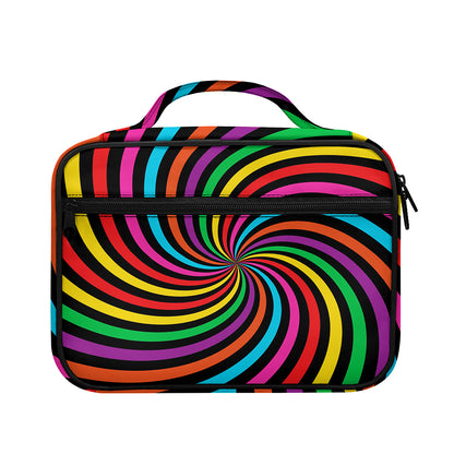Rainbow Psychedelic Swirl Print Briefcase Bible Bag