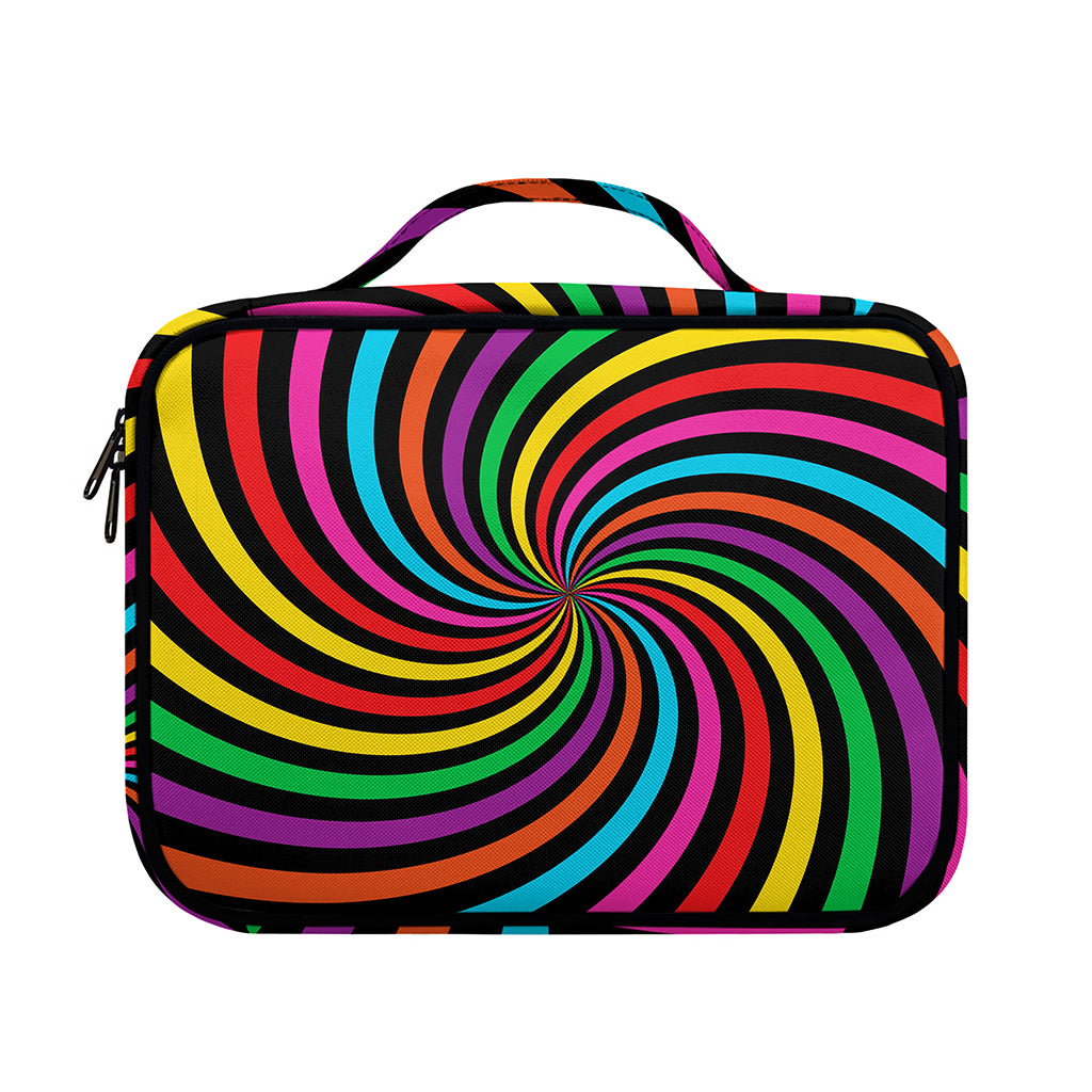 Rainbow Psychedelic Swirl Print Briefcase Bible Bag