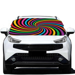 Rainbow Psychedelic Swirl Print Car Windshield Snow Cover