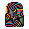 Rainbow Psychedelic Swirl Print Casual Backpack