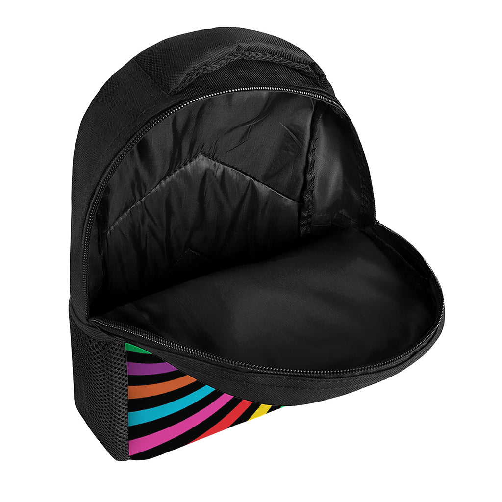 Rainbow Psychedelic Swirl Print Casual Backpack