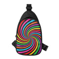 Rainbow Psychedelic Swirl Print Sling Bag