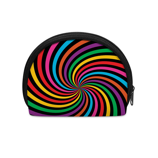 Rainbow Psychedelic Swirl Print Coin Purse