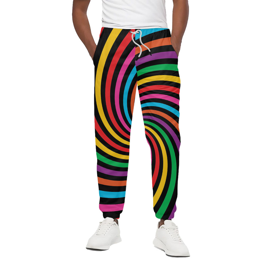 Rainbow Psychedelic Swirl Print Cotton Pants