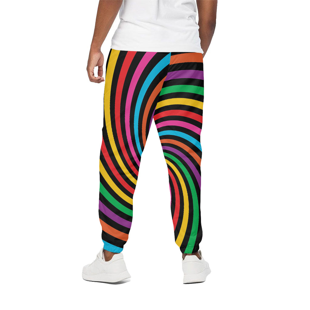 Rainbow Psychedelic Swirl Print Cotton Pants