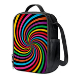 Rainbow Psychedelic Swirl Print Crossbody Lunch Bag