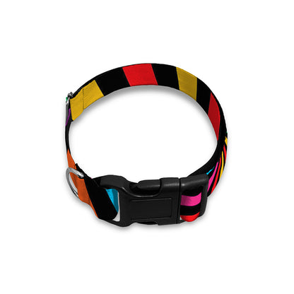 Rainbow Psychedelic Swirl Print Dog Collar