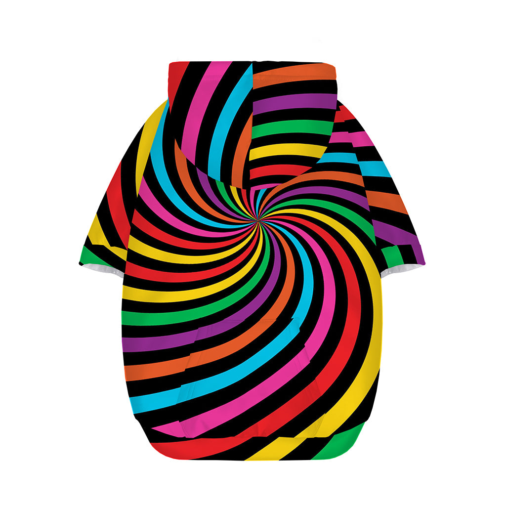 Rainbow Psychedelic Swirl Print Dog Zip Up Hoodie