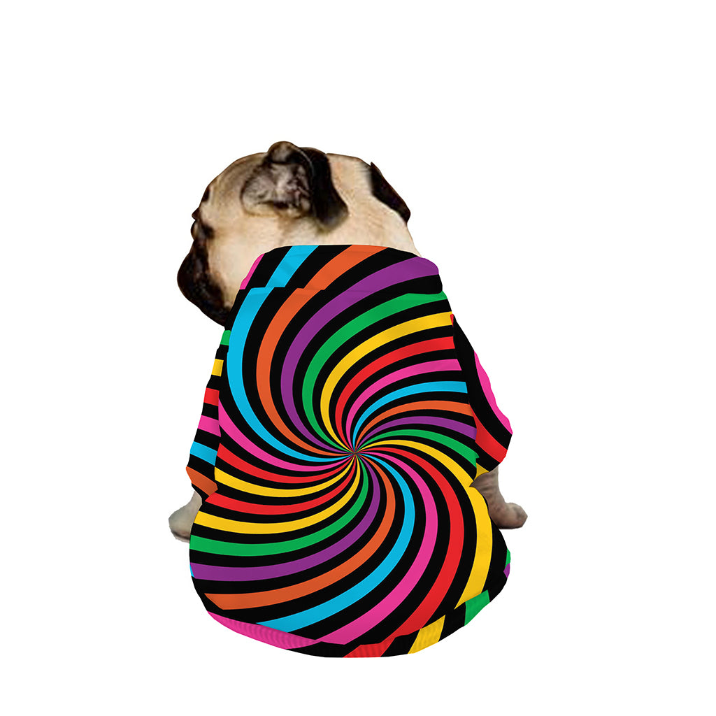 Rainbow Psychedelic Swirl Print Dog Zip Up Jacket