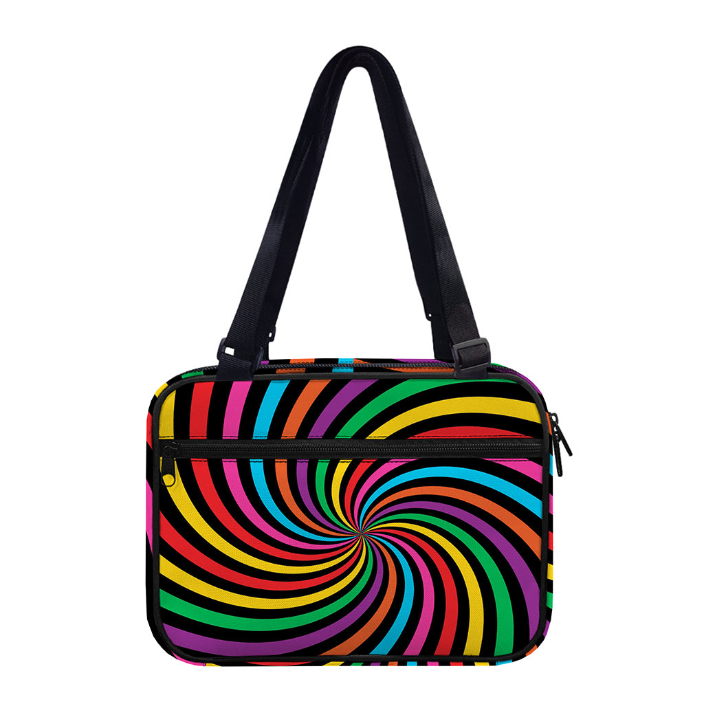 Rainbow Psychedelic Swirl Print Double Strap Bible Bag