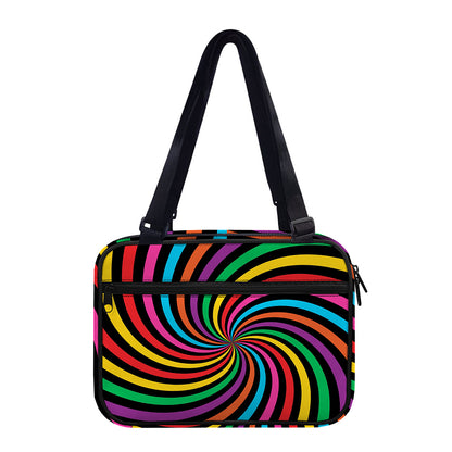 Rainbow Psychedelic Swirl Print Double Strap Bible Bag