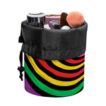 Rainbow Psychedelic Swirl Print Drawstring Makeup Bag