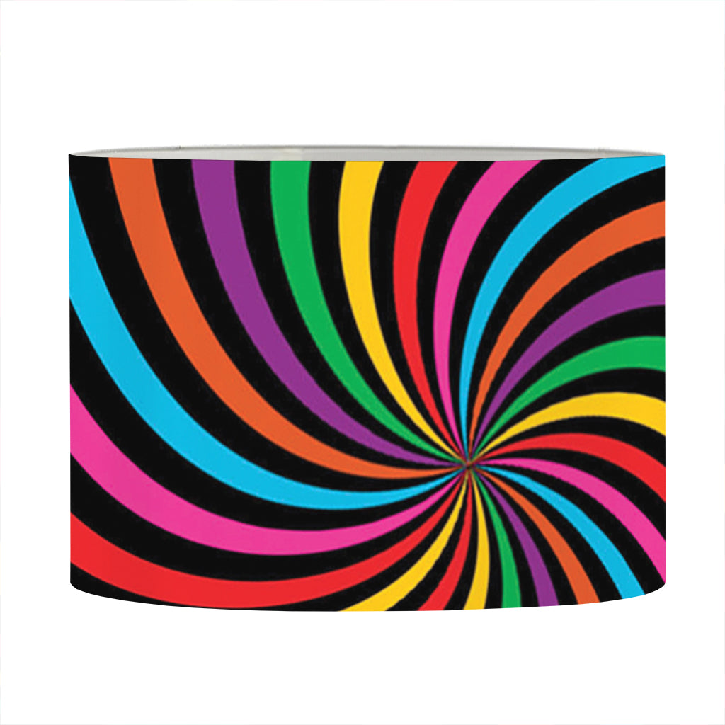 Rainbow Psychedelic Swirl Print Drum Lamp Shade