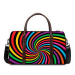 Rainbow Psychedelic Swirl Print Duffle Bag