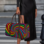 Rainbow Psychedelic Swirl Print Duffle Bag