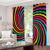 Rainbow Psychedelic Swirl Print Extra Wide Grommet Curtains