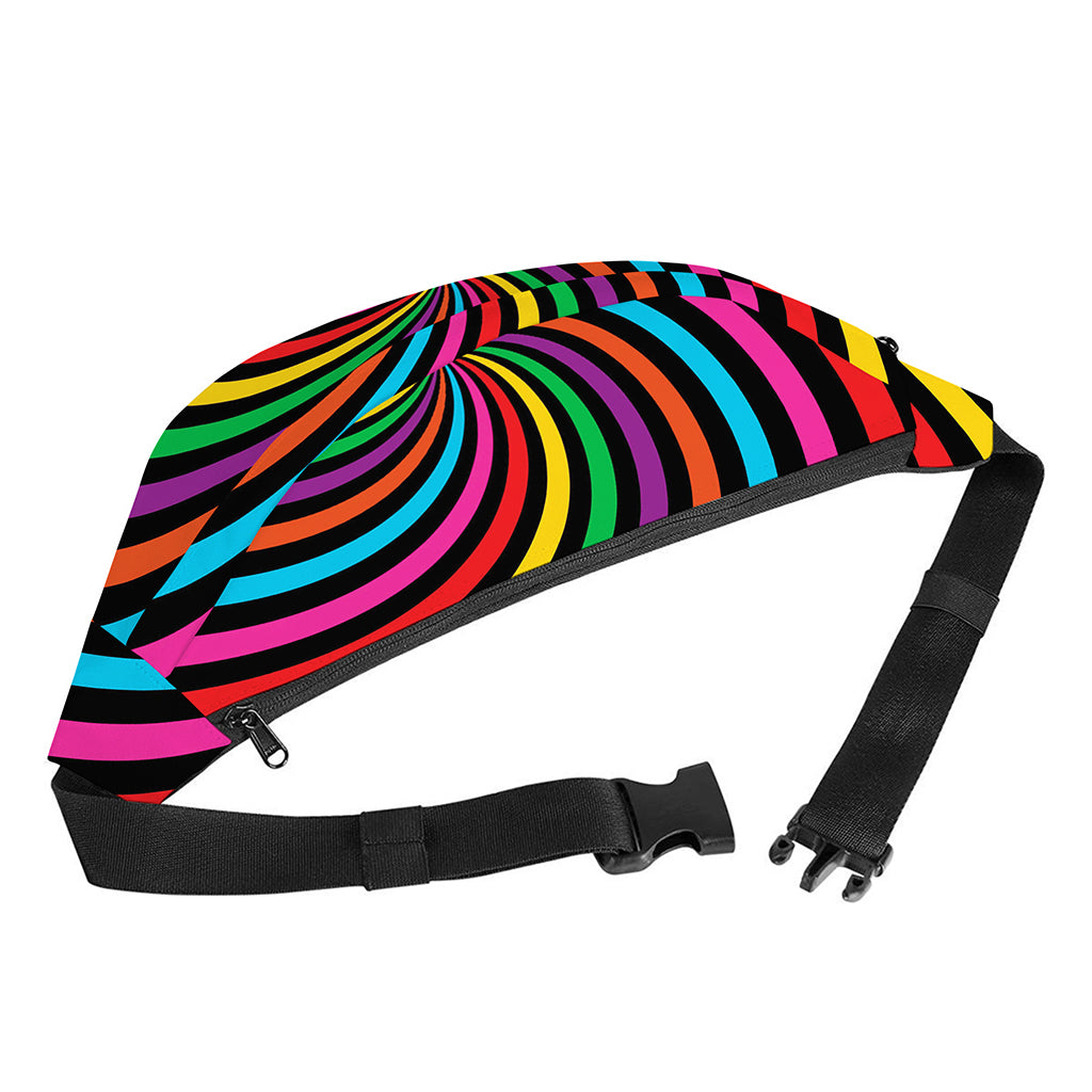 Rainbow Psychedelic Swirl Print Fanny Pack