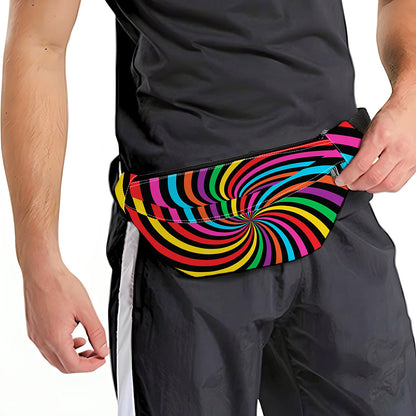 Rainbow Psychedelic Swirl Print Fanny Pack