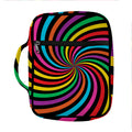 Rainbow Psychedelic Swirl Print Front Pocket Bible Bag