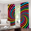 Rainbow Psychedelic Swirl Print Grommet Curtains