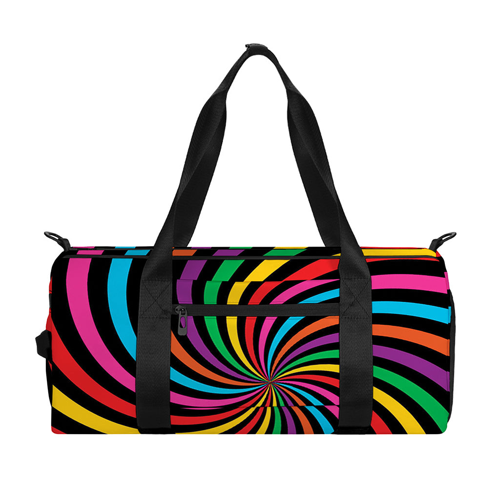 Rainbow Psychedelic Swirl Print Gym Bag