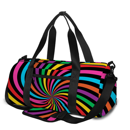 Rainbow Psychedelic Swirl Print Gym Bag