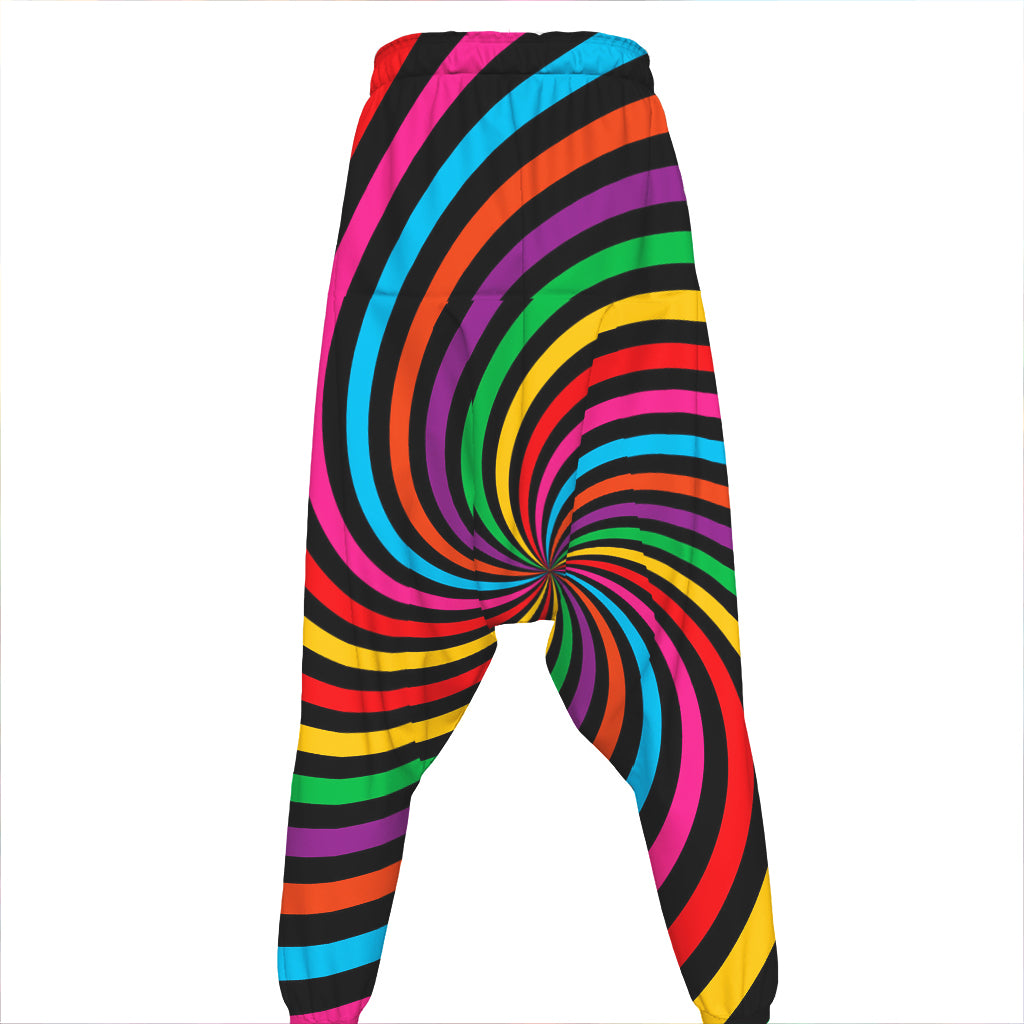 Rainbow Psychedelic Swirl Print Hammer Pants