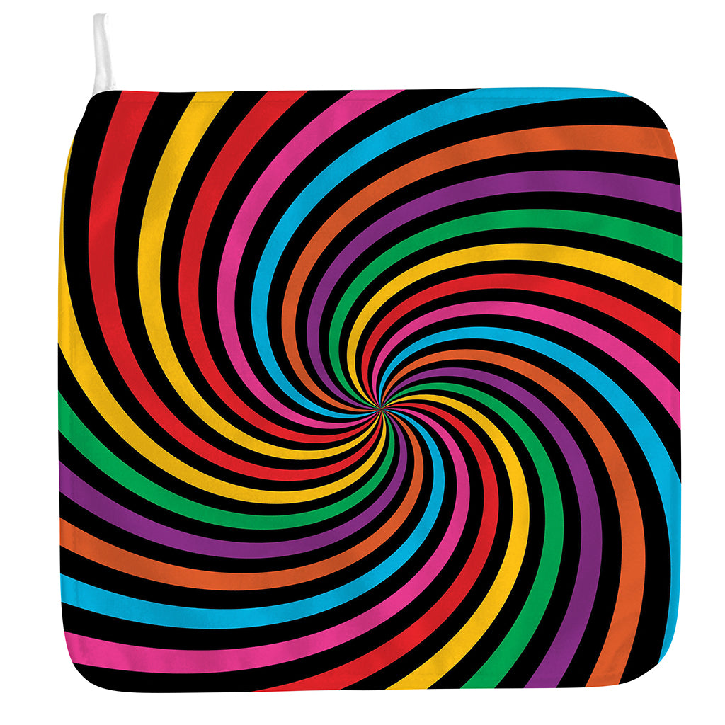 Rainbow Psychedelic Swirl Print Hand Towel