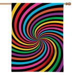 Rainbow Psychedelic Swirl Print House Flag