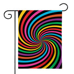 Rainbow Psychedelic Swirl Print House Flag