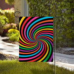 Rainbow Psychedelic Swirl Print House Flag