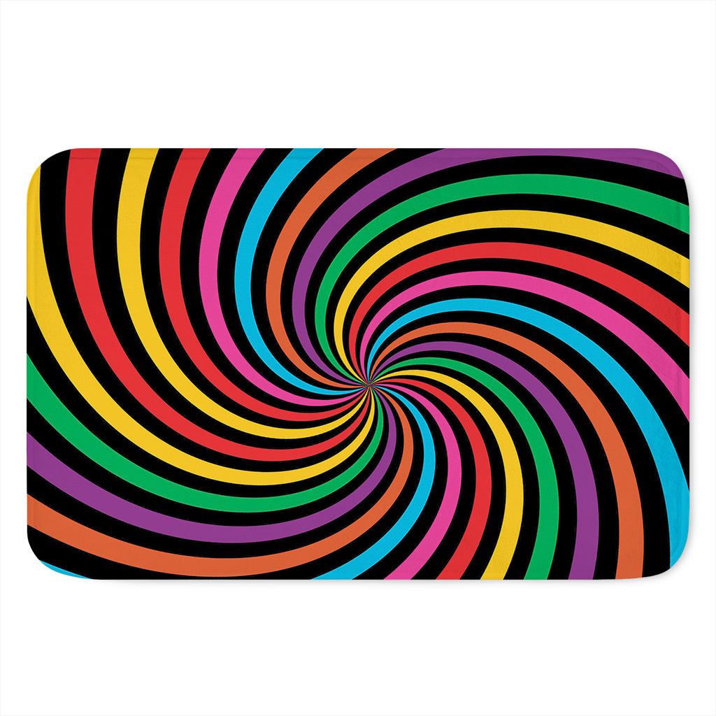Rainbow Psychedelic Swirl Print Indoor Door Mat
