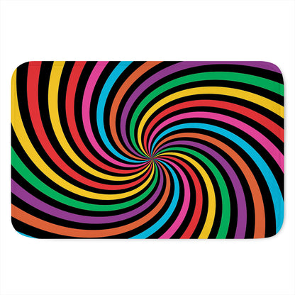 Rainbow Psychedelic Swirl Print Indoor Door Mat