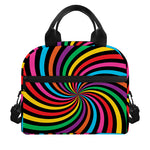 Rainbow Psychedelic Swirl Print Insulated Lunch Bag