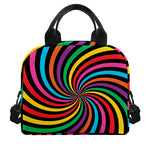 Rainbow Psychedelic Swirl Print Insulated Lunch Bag