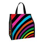 Rainbow Psychedelic Swirl Print Insulated Lunch Tote