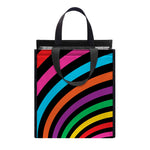 Rainbow Psychedelic Swirl Print Insulated Lunch Tote