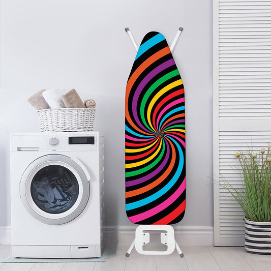 Rainbow Psychedelic Swirl Print Ironing Board Cover