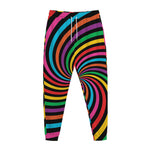 Rainbow Psychedelic Swirl Print Jogger Pants