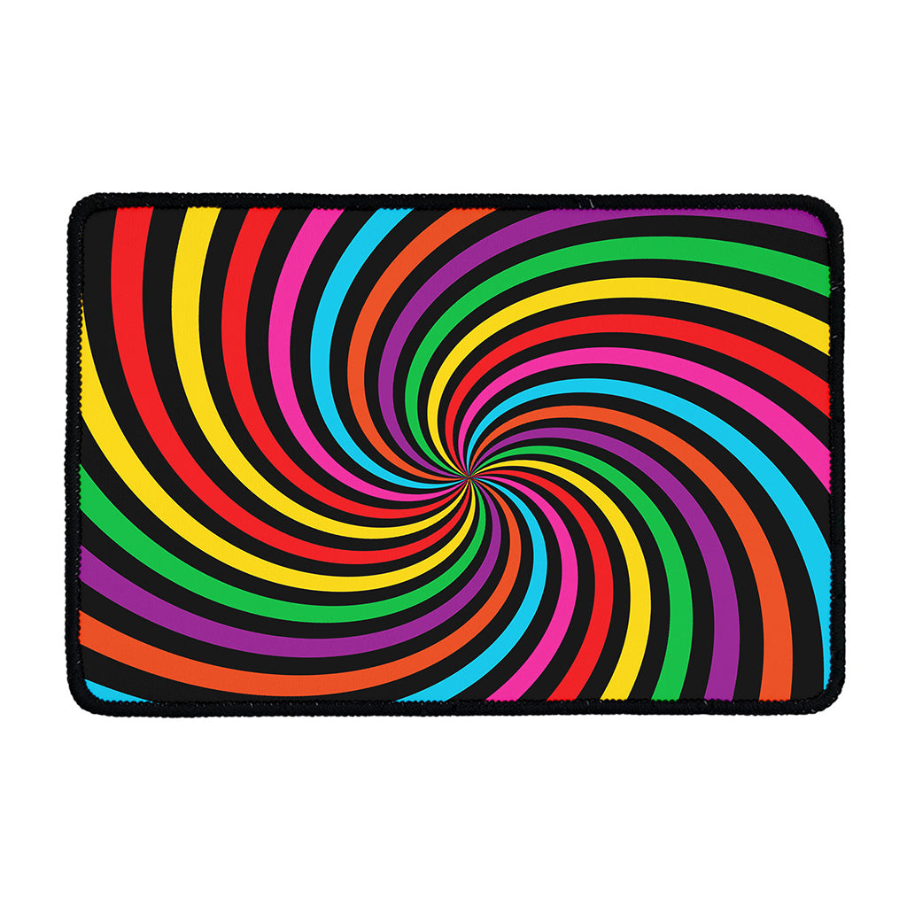 Rainbow Psychedelic Swirl Print Kitchen Mat