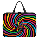Rainbow Psychedelic Swirl Print Laptop Sleeve With Handle