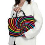 Rainbow Psychedelic Swirl Print Laptop Sleeve With Handle