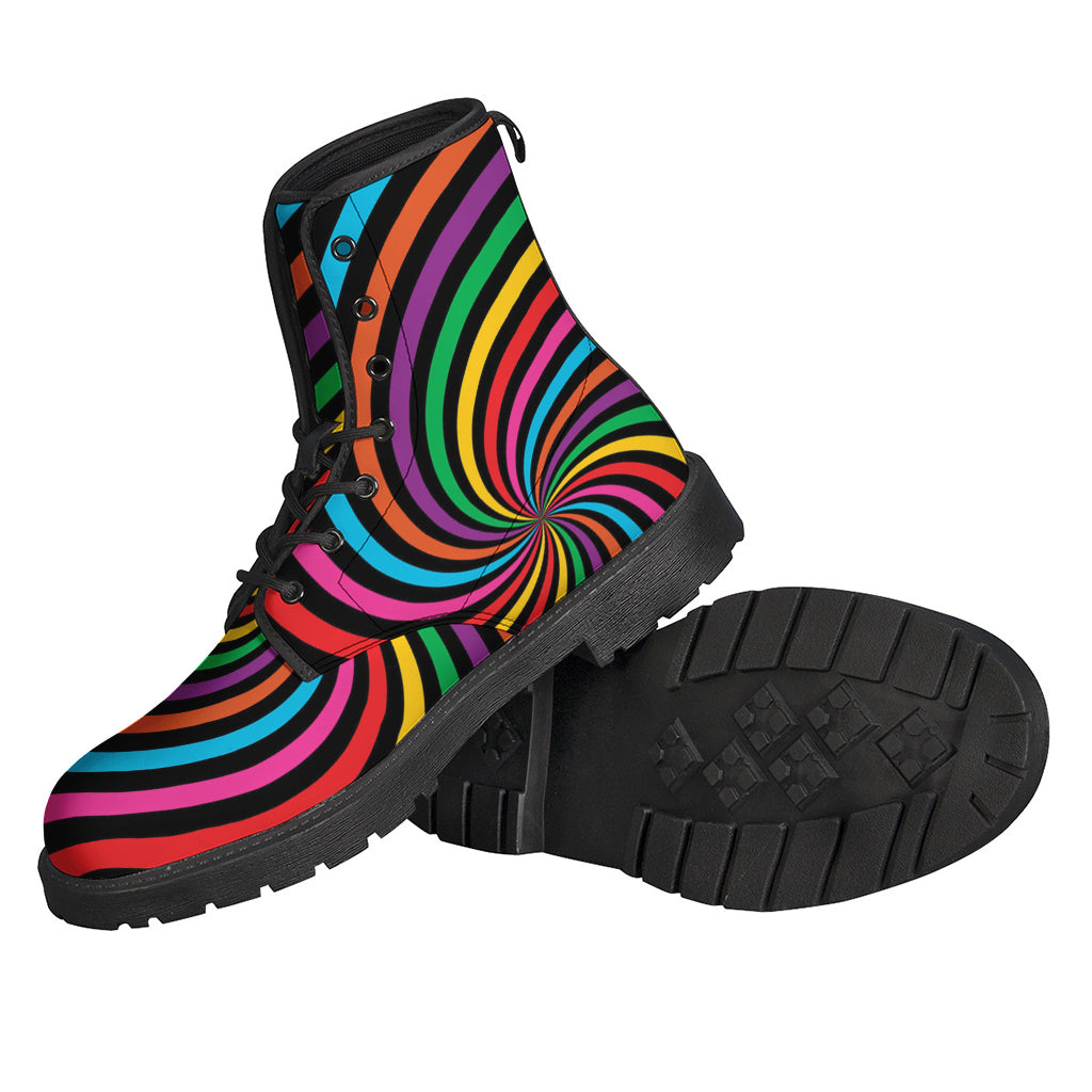 Rainbow Psychedelic Swirl Print Backpack