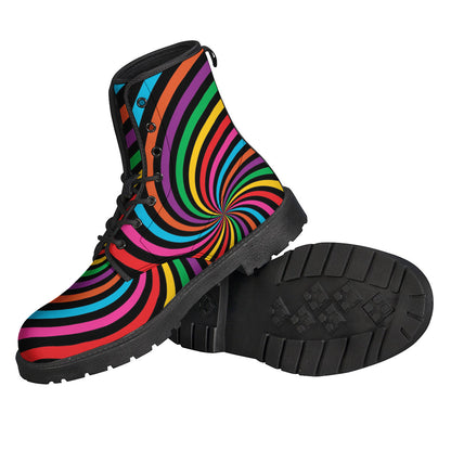 Rainbow Psychedelic Swirl Print Backpack