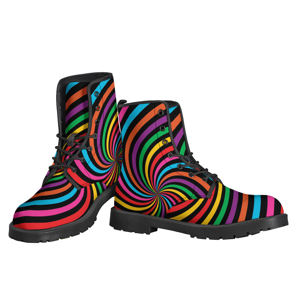 Rainbow Psychedelic Swirl Print Backpack