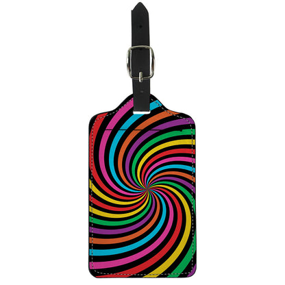 Rainbow Psychedelic Swirl Print Luggage Tag